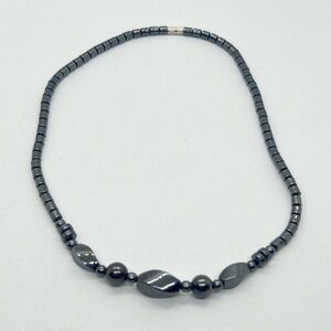 Hematite Beaded‎ Gunmetal Color Necklace